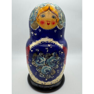 Large Vintage Russian matryoshka babushka wooden Hand-painted Nesting Dolls
